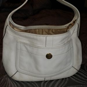 White Coach Leather Handbag